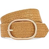 XZQTIVE Straw Woven Elastic Braided Waist Belt for Women Stretch Summer Boho Raffia Dresses Belt for Beach Vacation