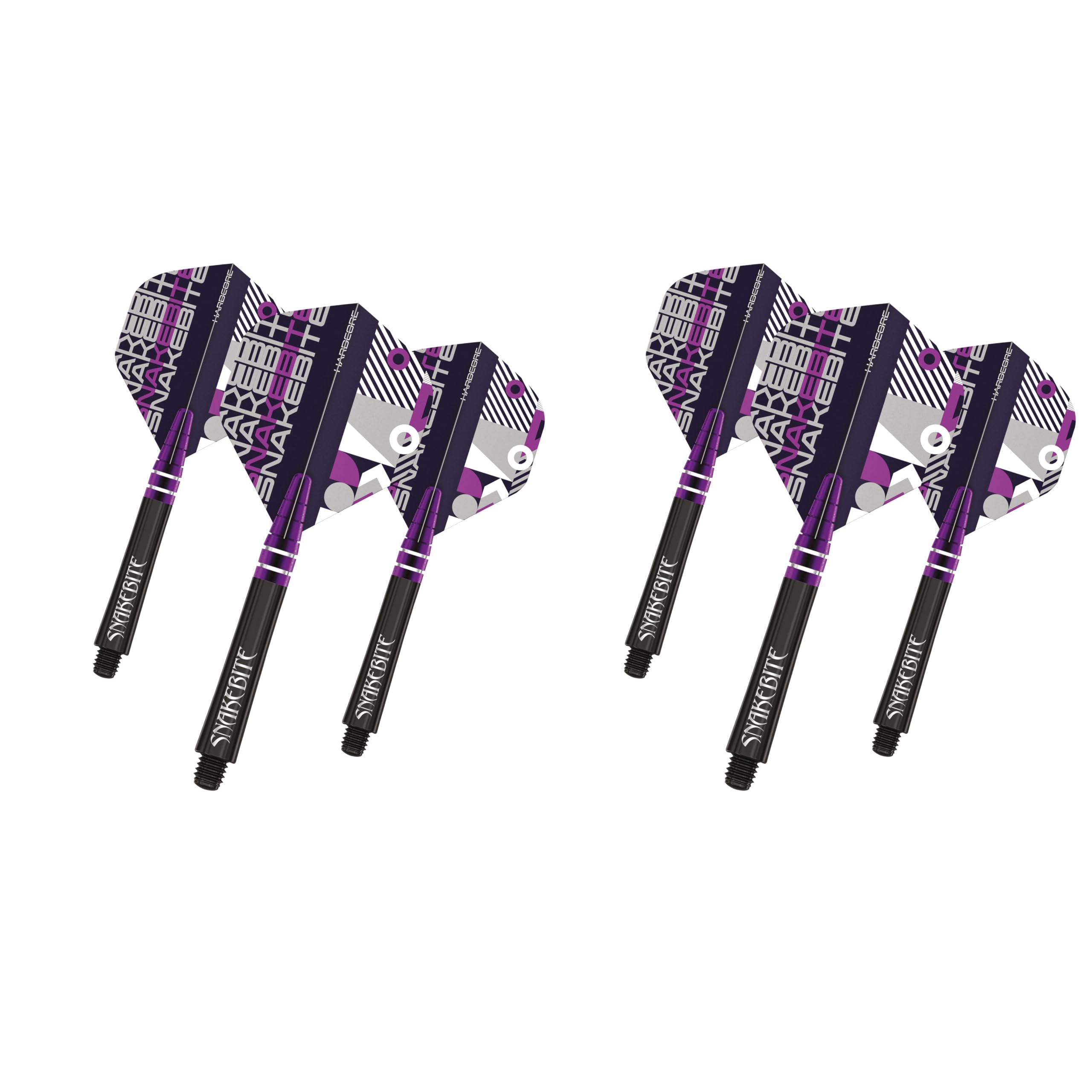 RED DRAGON Peter Wright Snakebite Purple Hardcore Flight and Nitrotech Stem Combo