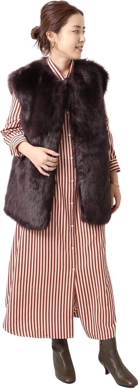 Amazon Co Jp スピック アンド スパン Emmetex ストライプシャツワンピース フリー レッドベース 服 ファッション小物