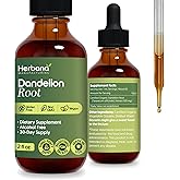 HERBANA MANUFACTURING Dandelion Root Liquid Extract 4 fl oz - Organic Taraxacum officinale Herbal Supplement - Alcohol-Free Drops for Daily Wellness Support - Family Size - 60-Day Supply