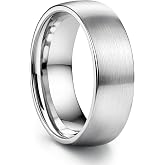 ORAZIO Stainless Steel Wedding Rings for Men Women 6mm 8mm Mens Wedding Band Sliver/Black/Gold Plated Brushed Matte Finish Surface High Polish Edge Mens Rings Engagement Promise Ring Comfort Fit 6-14