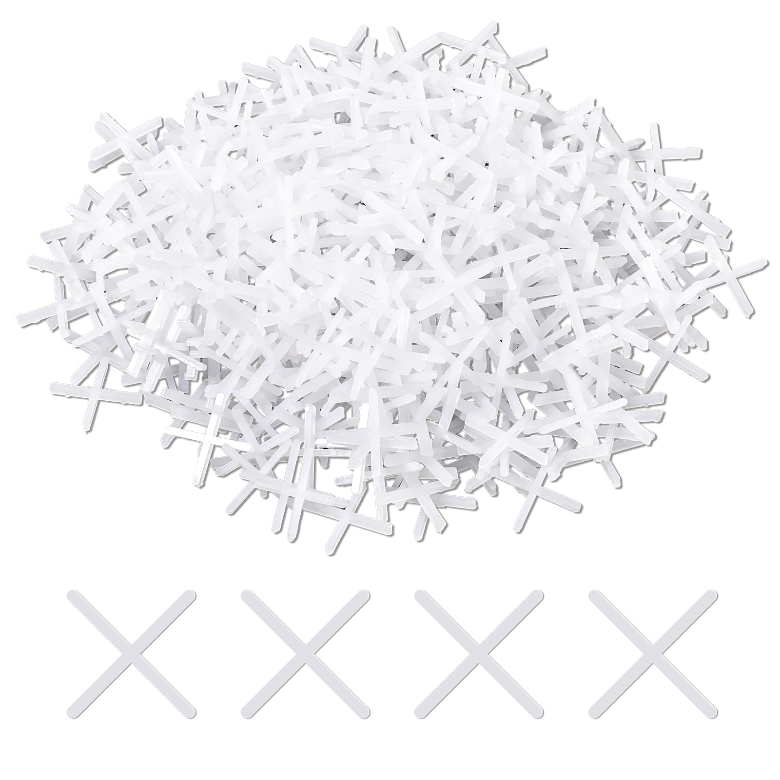 Photo 1 of 1/8 Inch Tile Spacers, 500 Pcs Cross Tile Leveling Clips Floor Wall Plastic Tiles Shim for Various Types of Ceramic Tiles Installation Leveling