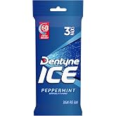 Dentyne Ice Peppermint Sugar Free Gum, 3 Packs of 16 Pieces (48 Total Pieces)