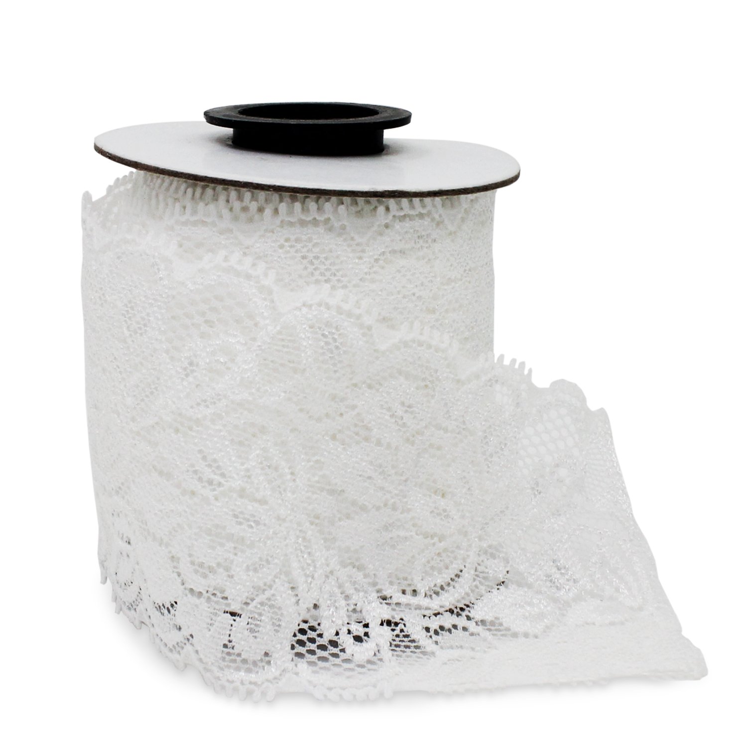 PsmGoods® Vintage Lace Roll Table Runner Table Centerpieces Chair Sash Lace Bow Tutu Material For Wedding Festival Event Chair Table Decorations (White 6cm*10m)