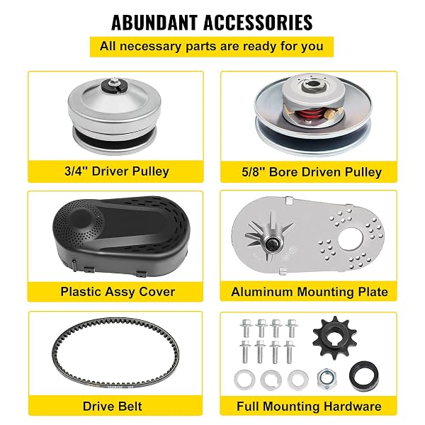 MOPHORN TORQUE CONVERTER CVT 2HP-7HP 3/4″ GO KART CLUTCH 212CC 30 SERIES MINI BIKE 10T #40 41 CHAIN AND 12T #35 REPLACEMENT SET TAV2 30-75 218353A MANCO CVT CLUTCH SMALL ENGINE DRIVE BELT