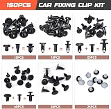 Preciva 155pcs Car Retainer Clips Kit 6 Sizes Nylon Bumper Door Panel view 2
