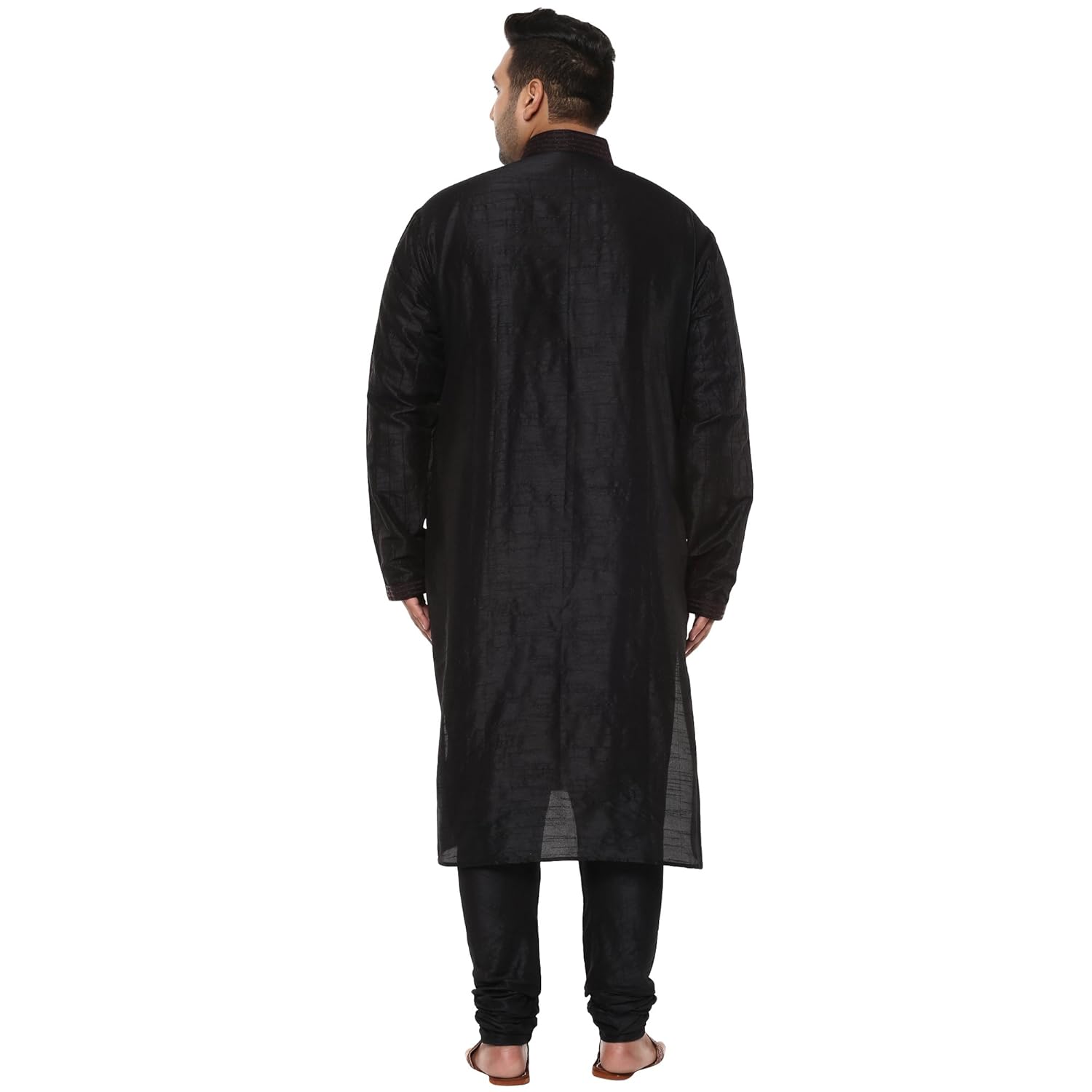 john pride men black coloured kurta pyjama set (sizes: 3xl- 6xl)