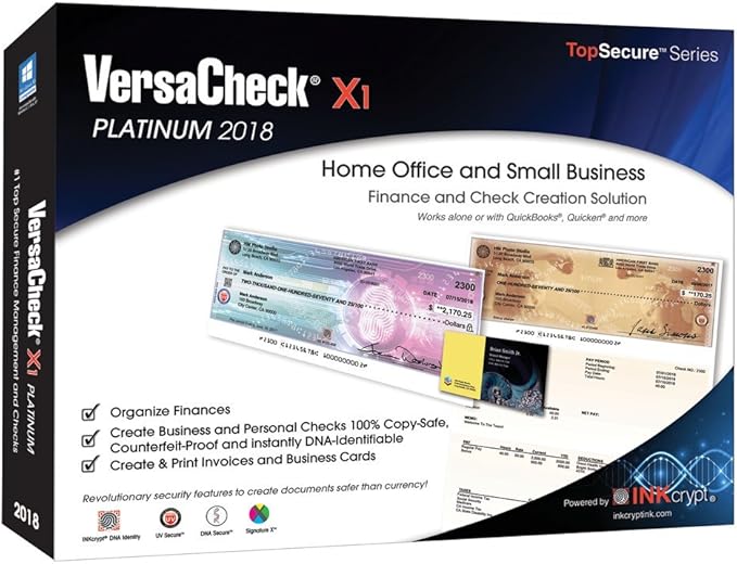 Amazon Com Versacheck X1 Platinum 2018 Finance Check Creation