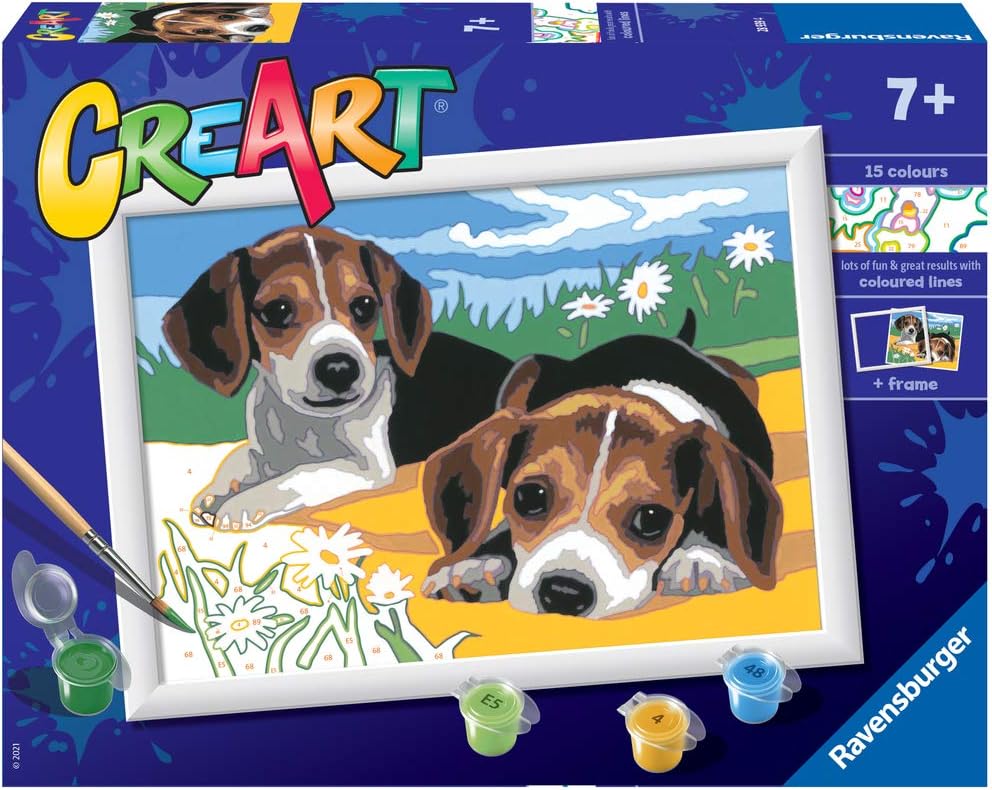 Ravensburger CreArt Jack Russell Puppy Paint by Numbers Kits for Children & Adults Ages 7 Years Up - Kids Craft Set - Animals, Dogs