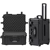Regetek Rolling Hard Case with Foam,26 x 20 x 13 Inch, Equipment Case with Wheels and 4 Handles for camera, Drone,tool, electronics,Shockproof, Waterproof, TSA Friendly, Inner 22.64"X 16.73"X9.84"