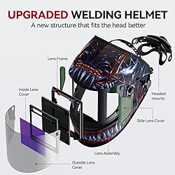 ARCCAPTAIN Auto Darkening Welding Helmet with Side