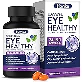 AREDS 2 Eye Vitamins and Mineral Supplement with Bilberry Extract, Omega-3, Lutein, Astaxanthin, Zeaxanthin, Eye Vitamin for Macular Health, Dry Eye, Eye Strain, Night Vision - 120 Softgels