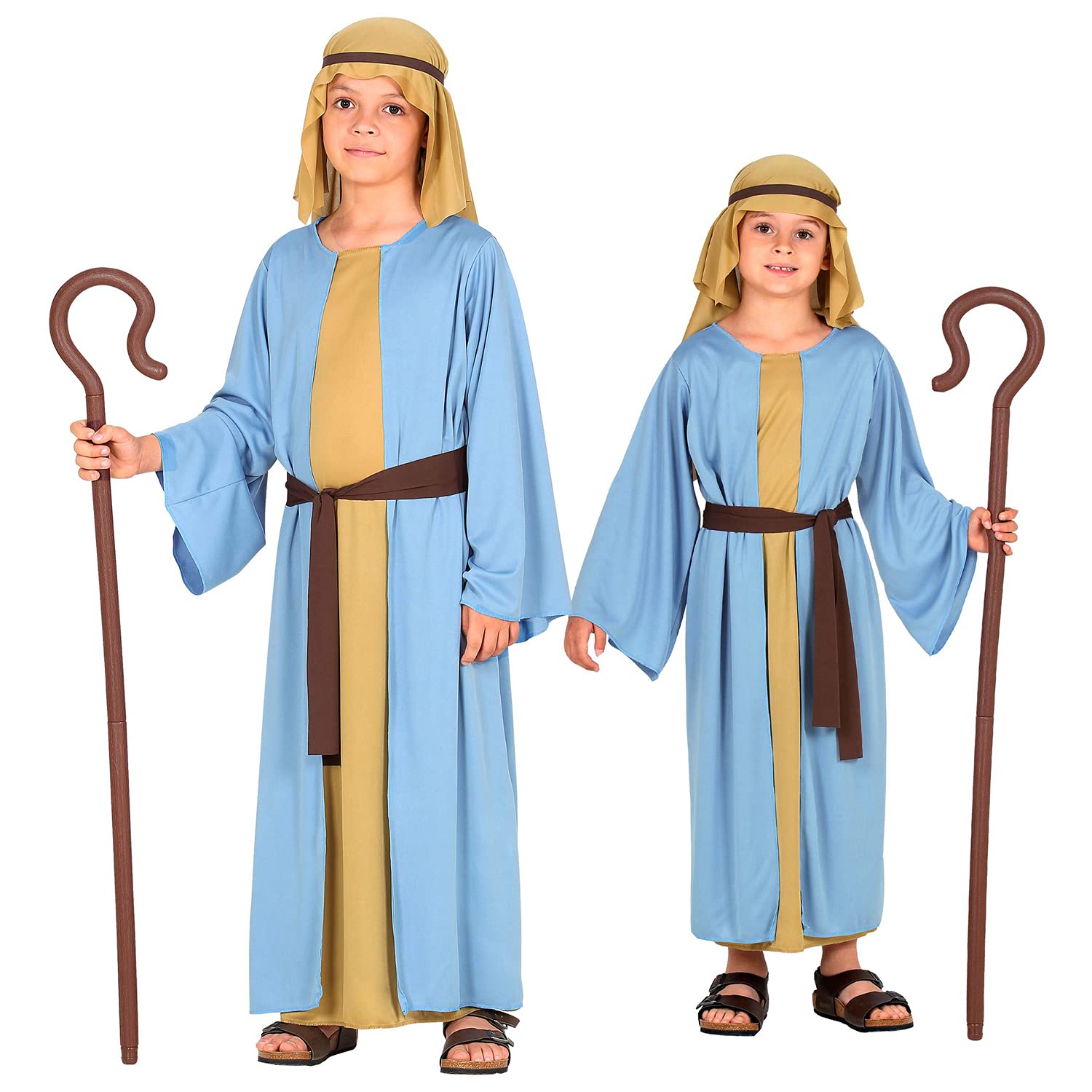 W WIDMANN MILANO Party Fashion - Child's Shepherd Costume with Headdress, Religious Parties, Easter, Bible, Living Nativity Scene, Carnival, Theme Parties
