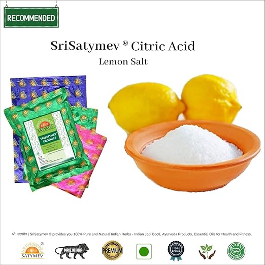 SriSatymev  Citric Acid Crystals (For Food and Cosmetic) | Sour Salt | Lemon Salt 1kg