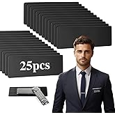 25 Pack Blank Magnetic Name Tags 304 Stainless Steel Durable DIY ID Name Badges Kit with Personalized Strong Magnet Office School Supplies 1" X 3" Black