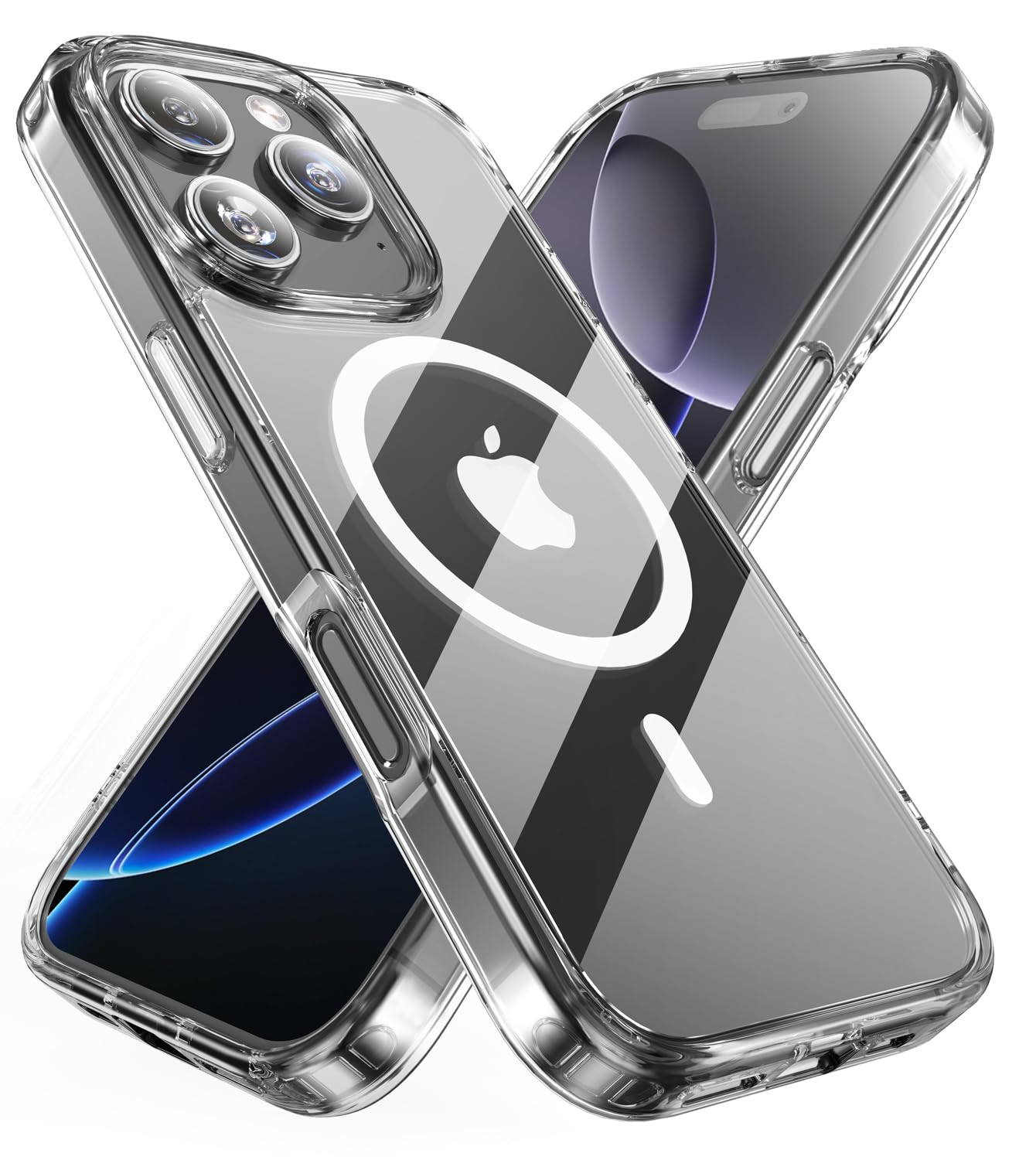 【米軍MIL規格・Magsafe対応】Gourde iPhone 16 Pro Max 用 ケース クリア 黄変防止 マグネット搭載 マグセーフ対応 耐衝撃 いPhone16 Pro Max 対応 傷つけ防止 薄型 ワイヤレス充電対応 ストラップホール付き アイフォン 16 プロ マックスカバー（6.9インチ）N52QC38 の商品画像