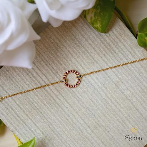 18k (750) Yellow Gold, Ruby and Sapphire Bracelet for Women