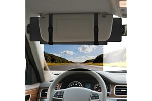 Veharvim Sun Visor Extender for Car (Polarized, UV400, PC Lens, 2 Side Sunshade), Car Visor Extender Sun Blocker, Visor Extender Attachment, Anti-Glare Sun Visor Accessory for Safe Driving (1 Pack)