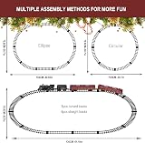 BUBUQE Electric Train Set Alloy Locomotive Lights Smoke Tracks 51in Oval view 5