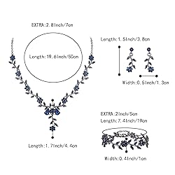 BriLove Women's Wedding Jewelry Set Leaf Cluster
