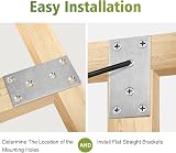 Dolaso 4 Pcs Stainless Steel Flat Wood Brackets Heavy Duty Mending Plates view 3