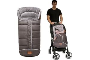 LAT LEE AND TOWN LAT Baby Warm Bunting Bag Universal,Stroller Sleeping Bag Cold Weather,Waterproof Toddler Footmuff(Basic,Grey)