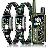 ELOOP Smart Dog Bark Collar for 2 Dogs, 2-in-1 Remote Control Shock Training Collar with AI Anti-Barking Device for Small/Medium,/Large Dogs, IPX7 Waterproof