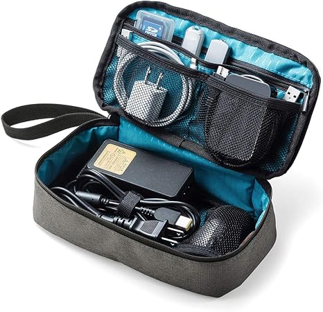 Amazon サンワダイレクト トラベルポーチ ガジェットポーチ 旅行 出張 便利グッズ マウス ケーブル モバイルバッテリー 収納ポーチ グレー 0 Bagin006gy 配線アクセサリー 文房具 オフィス用品