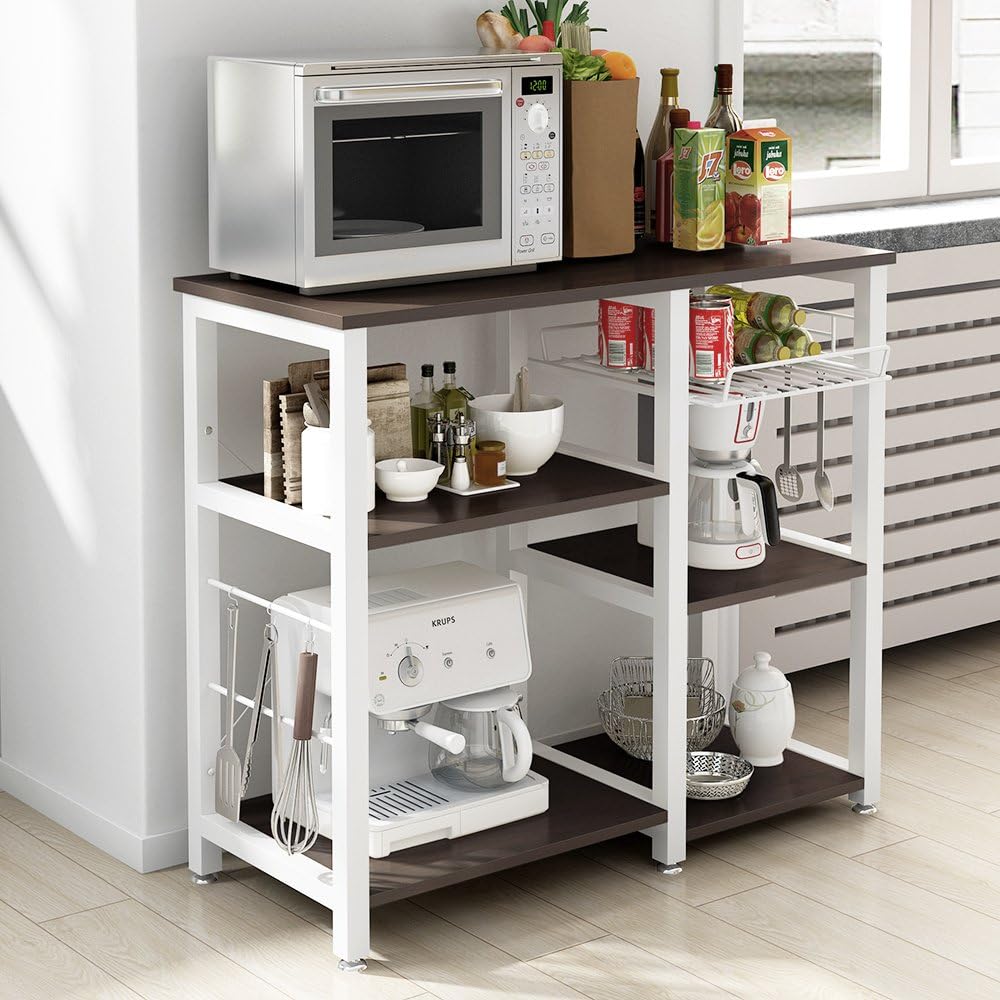 soges 3-Tier Kitchen Baker's Rack Utility Microwave Oven Stand Storage Cart Workstation Shelf, W5s-B: Kitchen & Dining