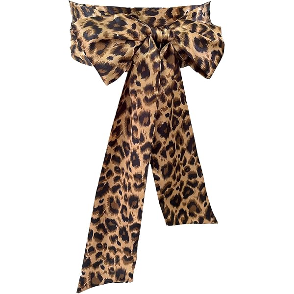 - BUNDLED - Leopard Print Bow Belt Sparkle Leopard Print Stretch Wide Belt | Oliver Bonas main image 4