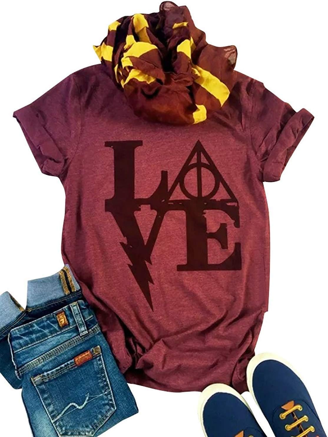 Love Graphic T Shirt Letter Print Cute Funny Shirts Summer Casual Short Sleeve Tees Tops Vacation T-Shirt