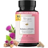 Winged Wellness Balanced Babe, Hormone Balance for Women, 60 Capsules | Estrogen Detox Supplement for PMS Bloating, Cramps, Mood, Hormonal Acne, &amp; PCOS Support100mg DIM &amp; Milk Thistle