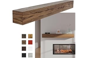 Pennsylvania Woodworks Fireplace Mantel, Handmade in The USA, Oak Wood Wall-Hanging Mantel Shelf, Farmhouse Wall Shelf Design, Easy to Mount and Heavy Duty, 60 in, Large, Timber Brown