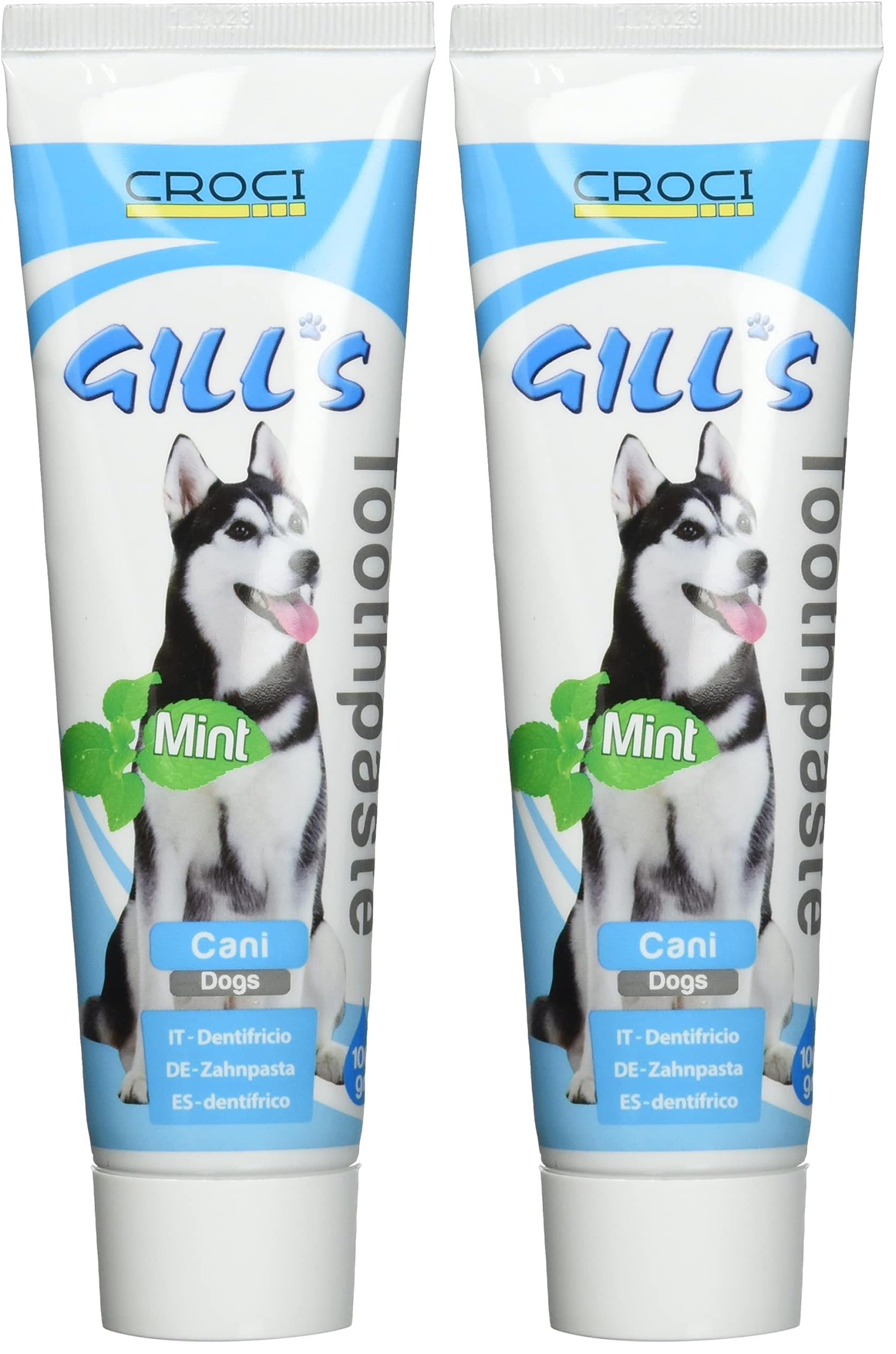 Croci Gill's - Toothpaste for Dogs with Mint, for Cleaning and Oral Hygiene of Dogs, Prevents Bad Breath, 100g (Pack of 2)