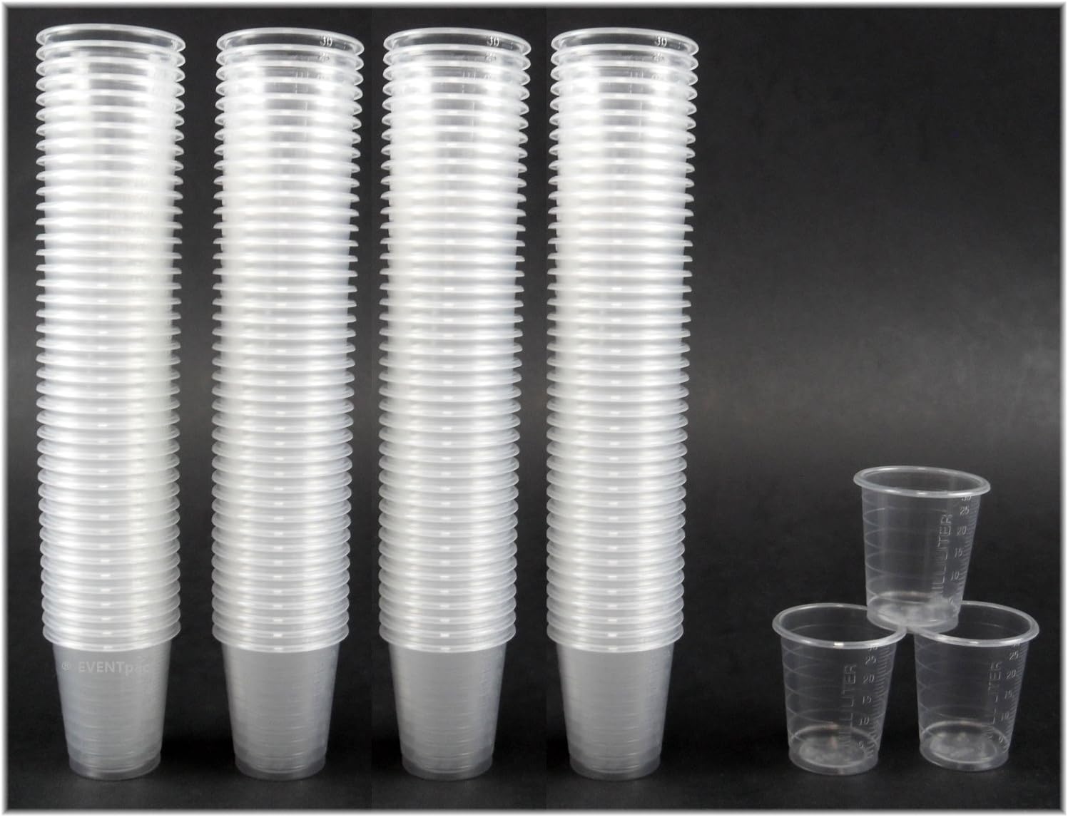 1980 Shot Glasses/Medicine Cups/Transparent/ – 3cl Disposable Shot Glasses 2 cl/Exclusive Offer From Eventpac
