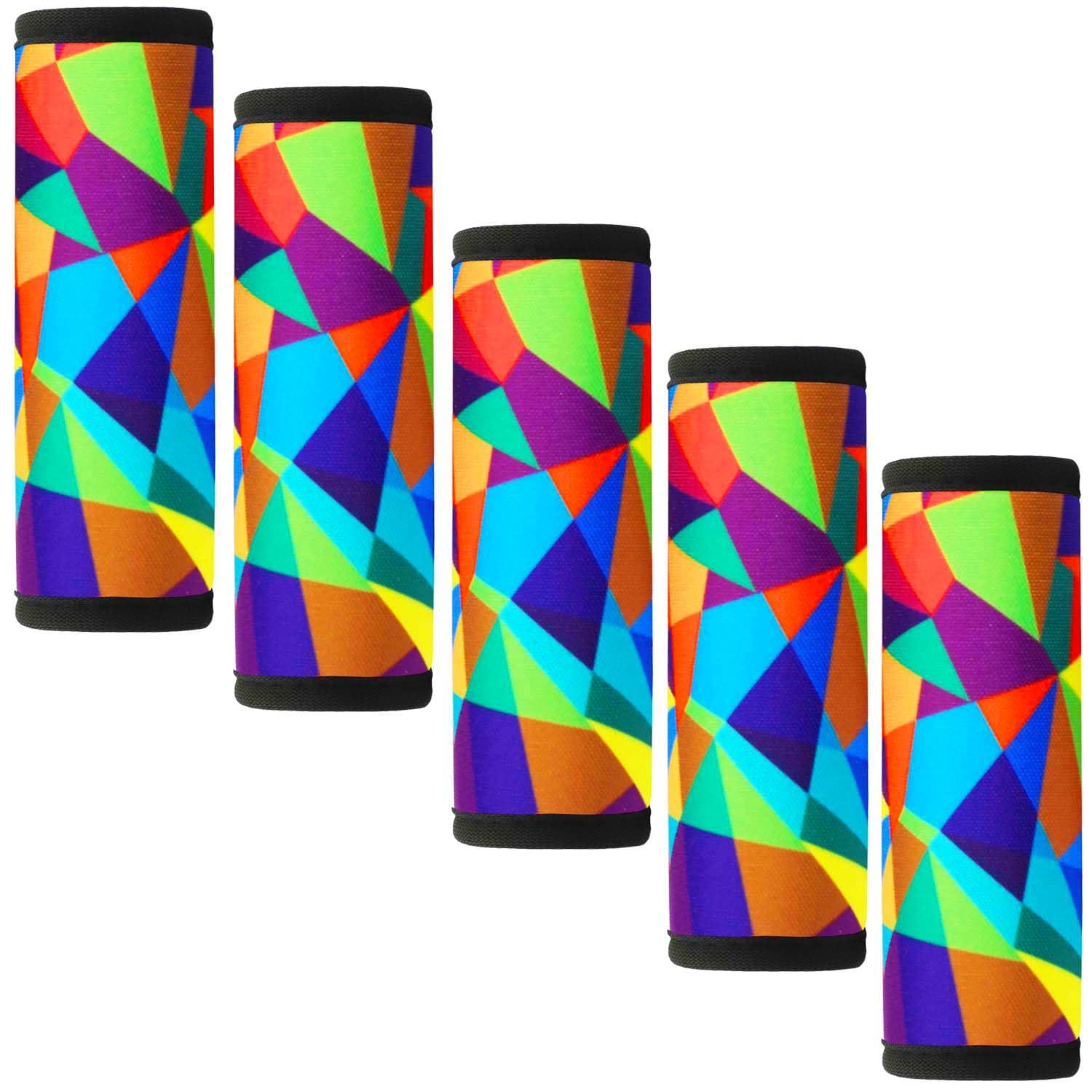 Photo 1 of Gowraps 5 Pack Neoprene Luggage Handle Wraps for Suitcase Travel Luggage Tags/Identifiers/Marker/Grips (2.0 Version) (Geometry)