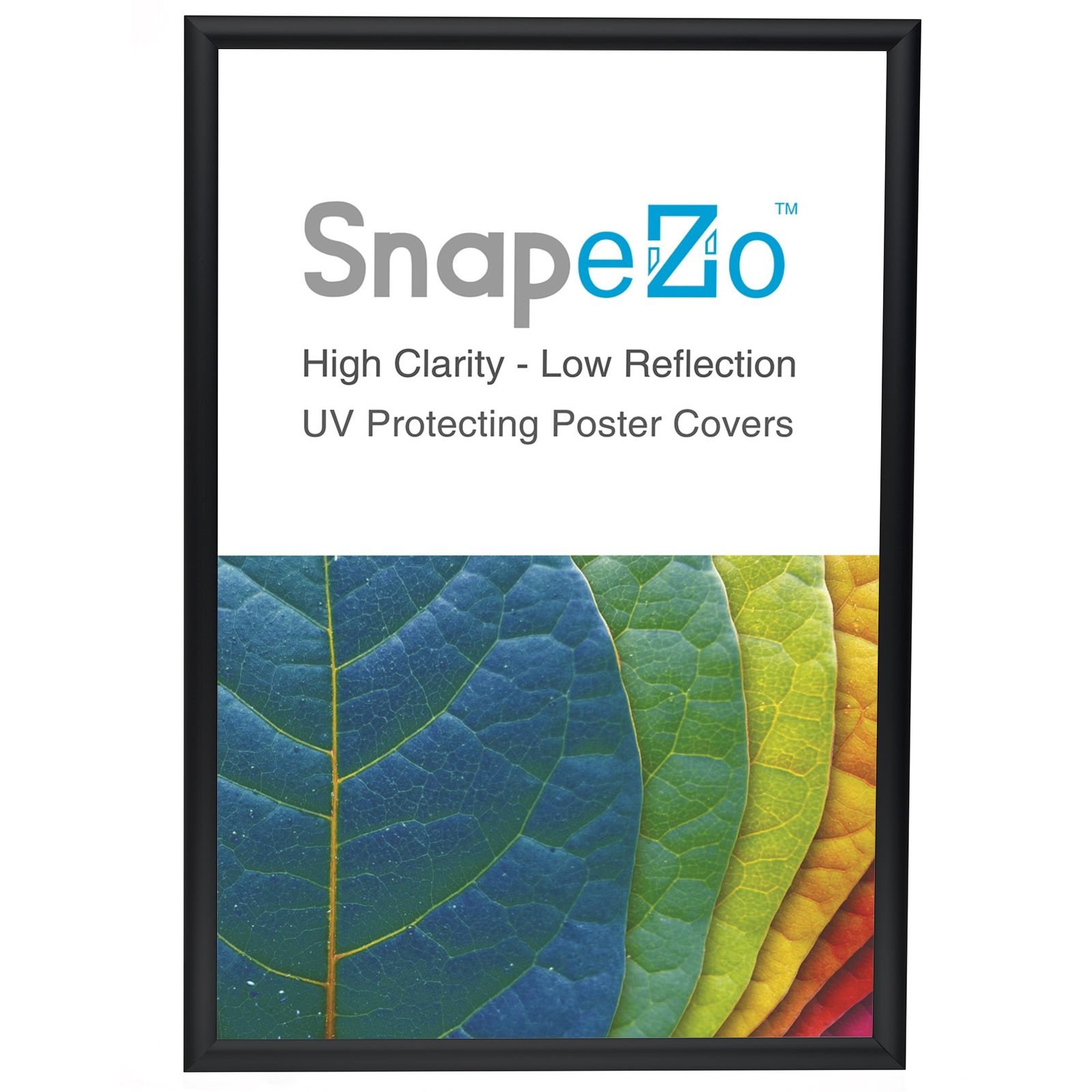 SnapeZo Poster Frame 24x36 Inch, Black 1IN Aluminum Profile, Front