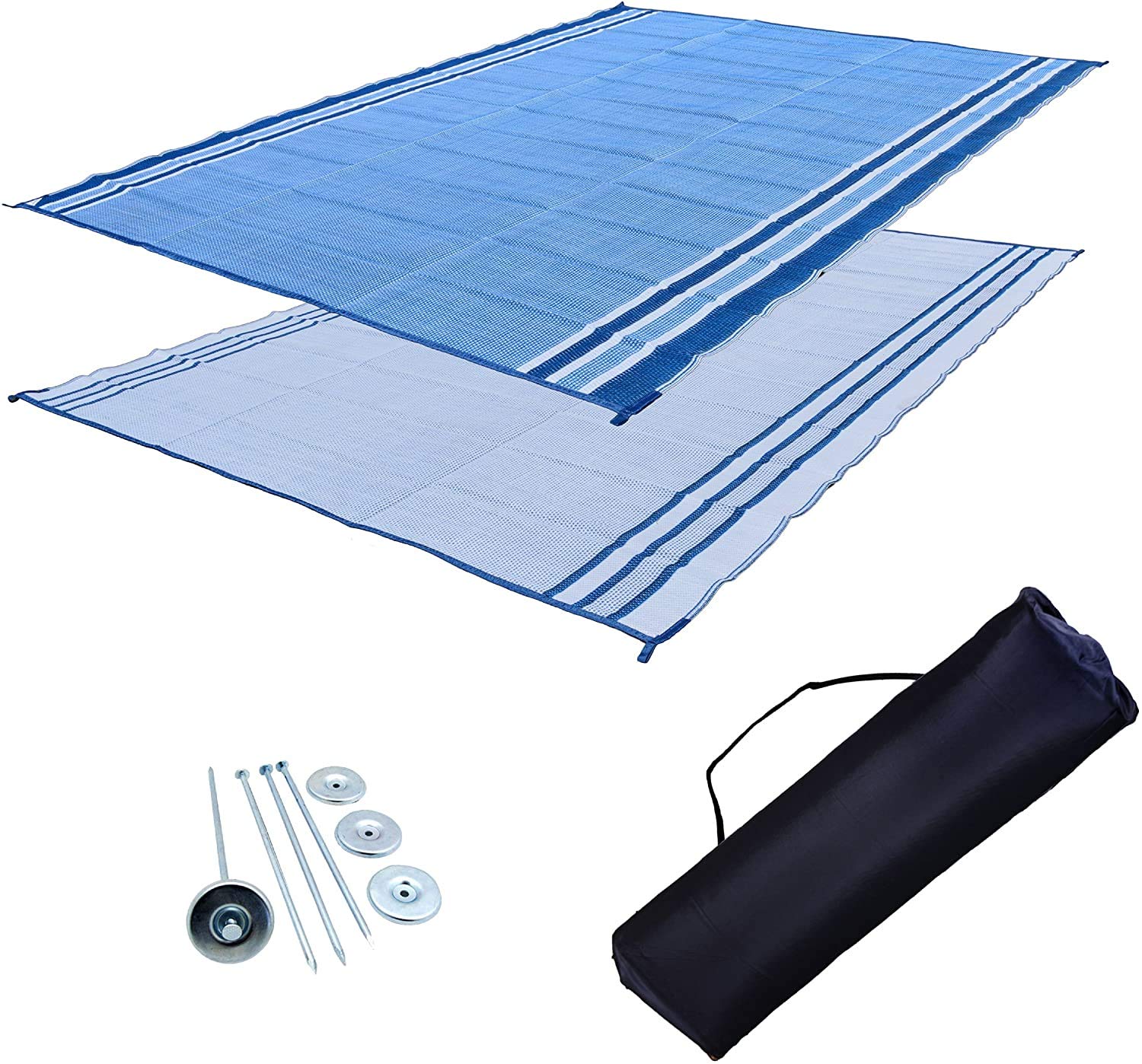 Professional EZ Travel Collection Reversible RV Outdoor Rug for Backyards, Beaches, Camping Grounds,