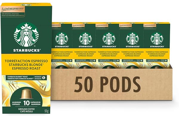 STARBUCKS By Nespresso Blonde Espresso Roast Coffee Capsules, 5 Boxes, 265 g
