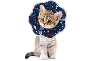SLSON Cat Recovery Collar Pet Cone Soft Protective Cat Cone Alternative Adjustable Collar for Puppy, Dark Blue (S)