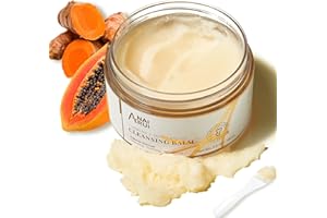 ANAI RUI Cleansing Balm, Turmeric Papaya Enzyme Makeup Remover Balm, Face Exfoliator for Melting Makeup, Cleansing Pores, Blackheads, Hydrating, Smooth Skin, 3.5OZ (Turmeric)