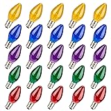 haraqi 25 Pack 5W 120 Volt E12 Socket C7 Multicolor