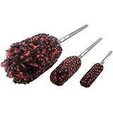 ABN Car Wheel Rim Cleaning 3-Piece Kit – Original Wheel Woolies Brush Stick Tool Tire Woolie Wooly Wand Set (3 Brushes)