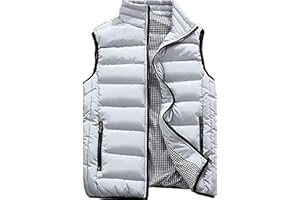 XinYangNi Mens Puffer Vest Quilted Outerwear Winter Warm Down Puffy Vests Lightweight Casual Padded Jacket