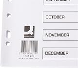 Q-Connect Multi-Punched Reinforced A4 Indexes January-December Colour Tabs view 3