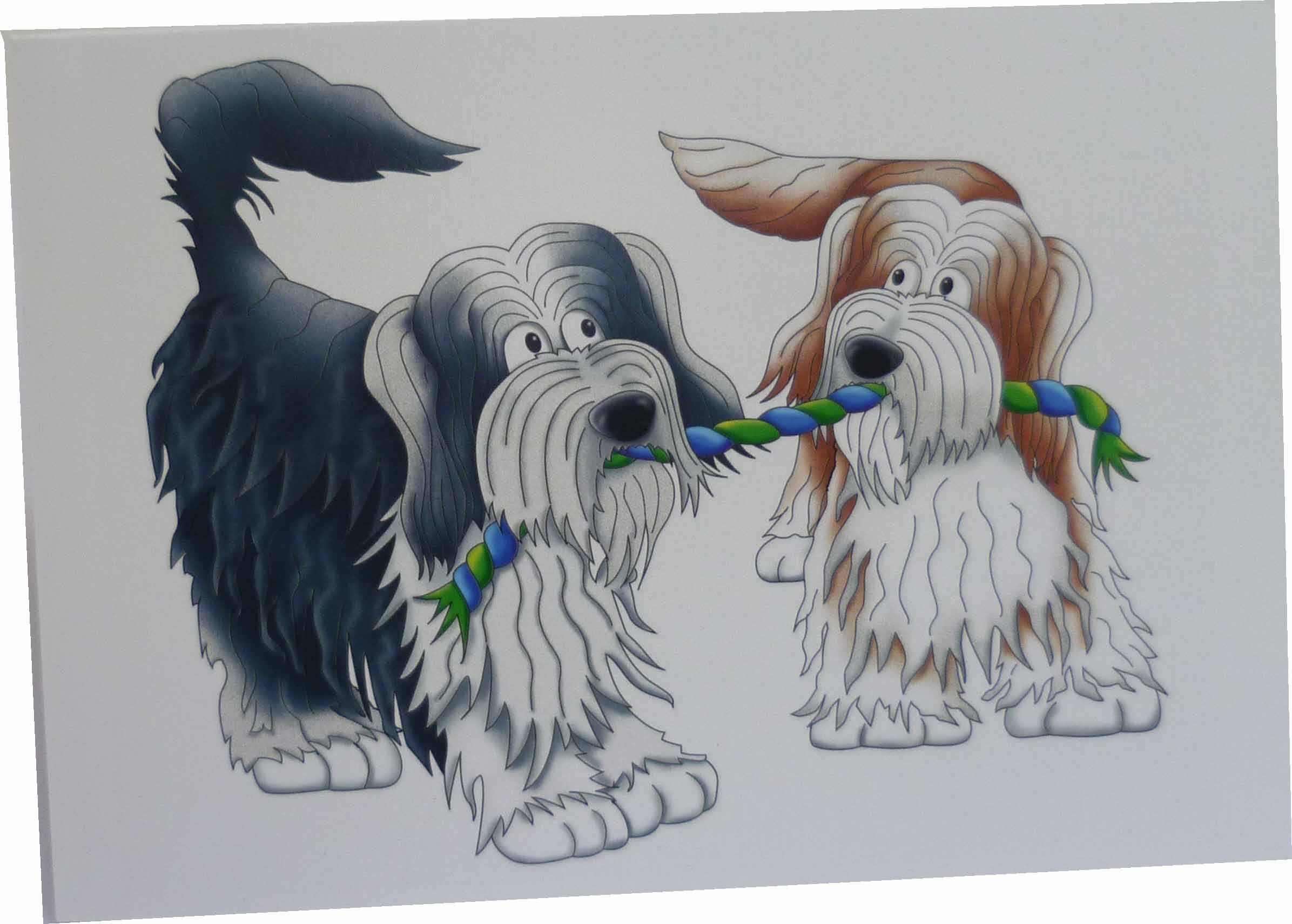 Bearded Collie (rope) Notecards (pack of 10)