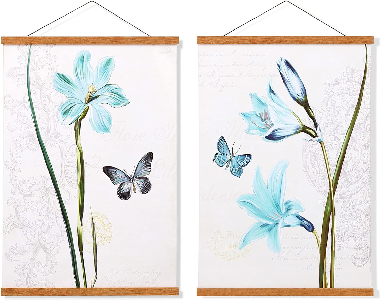 Wall Décor - FALAMON 2 Pack Magnetic Poster Hanger Frame, 24x36 24x30 24x40 Teak Wood Magnet Poster Frame for Posters, Prints, Photos, Pictures, Maps, Scrolls, and Canvas Artwork