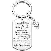 WIRNGF Music Gifts for Men Women Personalized Keychain Birthday Christmas Gifts for Music Lovers Teachers Students Musicians Singers Musical Theater Gift Ideas