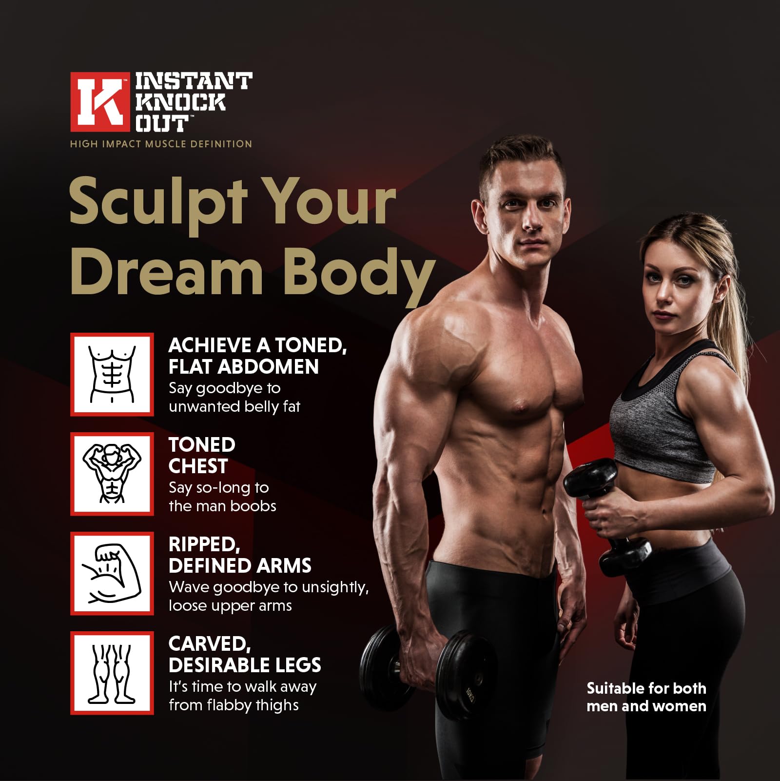 Instant Knockout Fat Burner for Men & Women - All Natural Ingredients with Glucomannan, Green Tea Extract, Cayenne Pepper Seeds and More