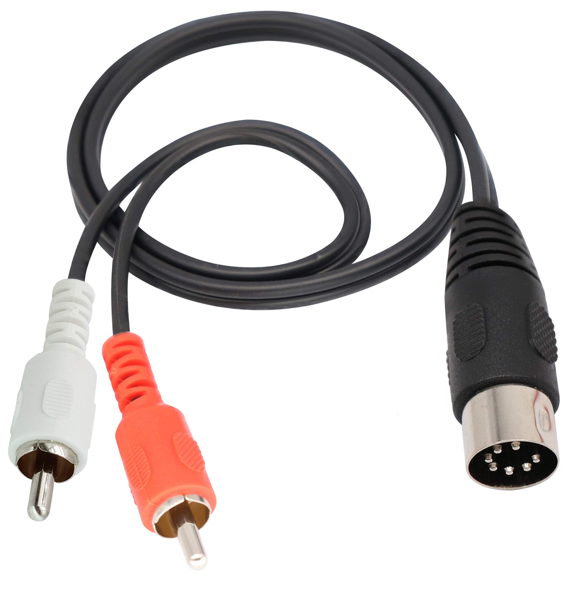 zdyCGTime MIDI DIN 7 Pin to RCA Male Extension Cord,7 Pin Male to 2 RCA Male Plug Audio Cable Extension Cord,Compatible with Bang & Olufsen B&O, Naim, Quad,Stereo Systems.(0.5m/1.6ft)